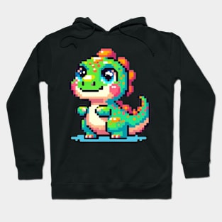 Cute Dinosaur Pixel Art Hoodie